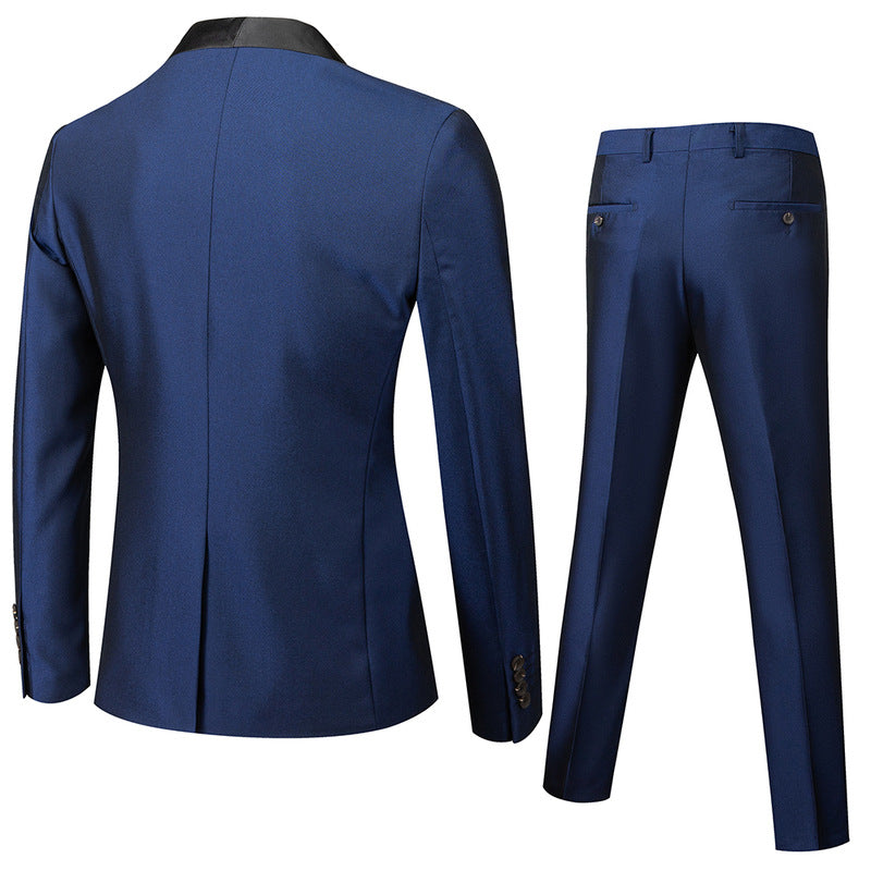 LOVECCR   European and American Simple Men's Business Casual Suit Suit Men's Wedding Groom Dress Hall Slim Suit Men's Three-Piece Suit