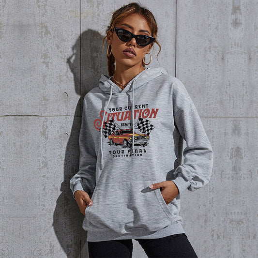 LOVECCR popular new autumn and winter leisure sports hoodie South East Asia New Popular trade women's clothing 2025n print hooded sweater