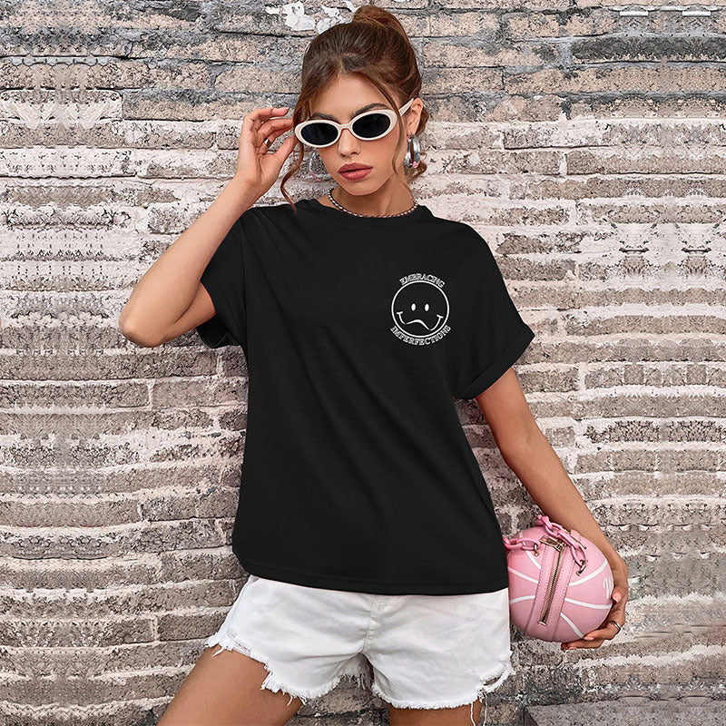 LOVECCR new popular summer 2025 Popular trade women's clothing crew neck letter printed top Guangzhou short-sleeved t-shirt