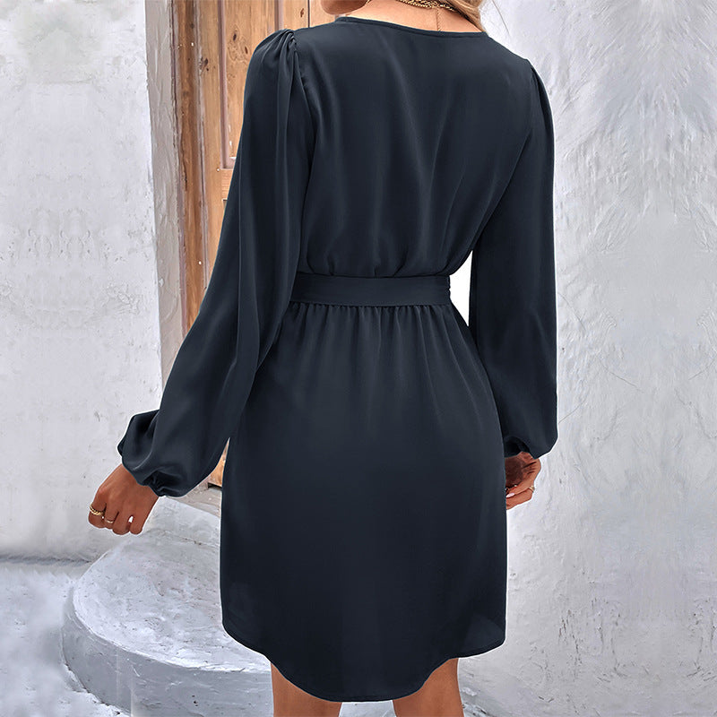 LOVECCR New 2025 Hot Trade Women's Clothing Hot Spring and Summer New V-Neck Long Sleeve  Dress Wholesale