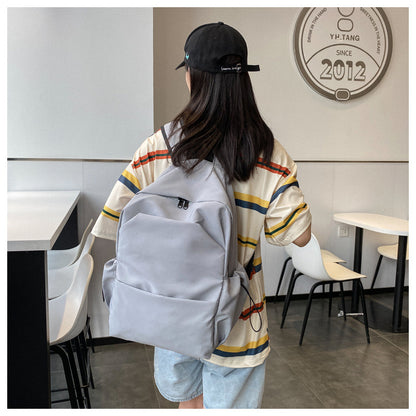 loveccr Mori Style Large Capacity Solid Color Backpack Men's Trendy Ins Korean Style All-Matching School Bag Female High School Student Campus Backpack