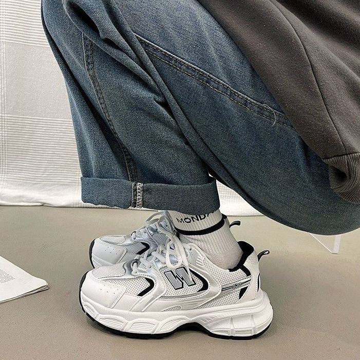 loveccr Dad Shoes Female  Summer New Stylish and Lightweight Platform White Shoes Mesh Breathable Korean Style Leisure Sneaker