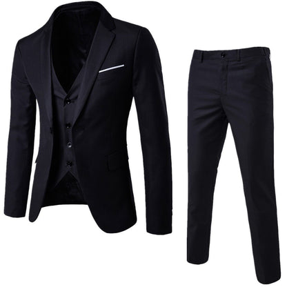 Suit Suit Men's Three-Piece Suit Business Casual Suit Business Clothing Groomsman Suit Groom Wedding Suit Summer