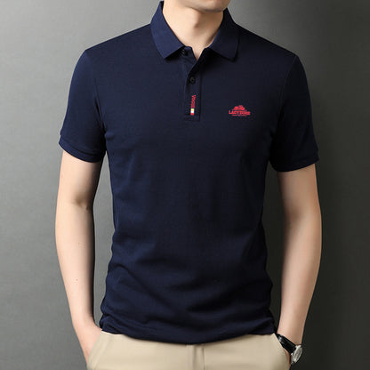 Men's Short-Sleeved Polo Shirt  Summer T-shirt Business Casual Classic Men's High-Grade Temperament Lapel Men