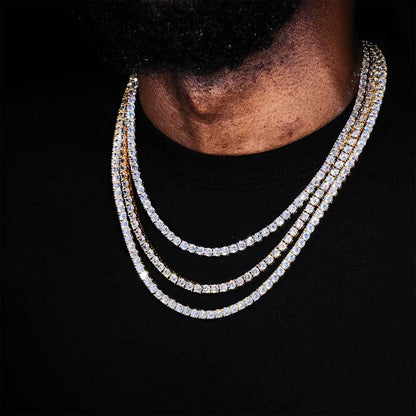 LOVECCR Cross Border Hip Hop Tennis Chain Zircon Necklace Ornament Female Hot Sale Accessories High Sense Men's Necklace Wholesale