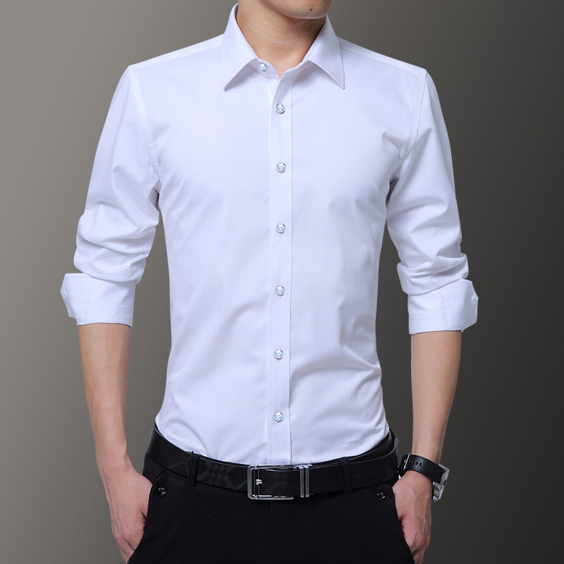 Long Sleeve Shirt Men's Korean-Style Slim Fit Spring and Autumn Clothes Handsome Male Gray Shirt Trendy Casual Formal Wear Shirt