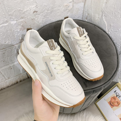 loveccr Sneaker Female  Spring New Breathable Low Top Flat Size 41 Pumps Female Lace-up Casual Shoes Tide Cortez