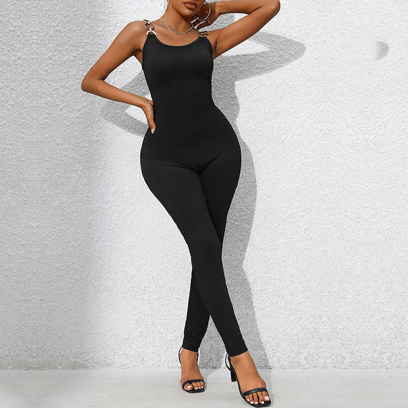 LOVECCR New spring tight suspender jumpsuit 2025 popular temu 2025 trade new women's clothing simple slim women's trousers