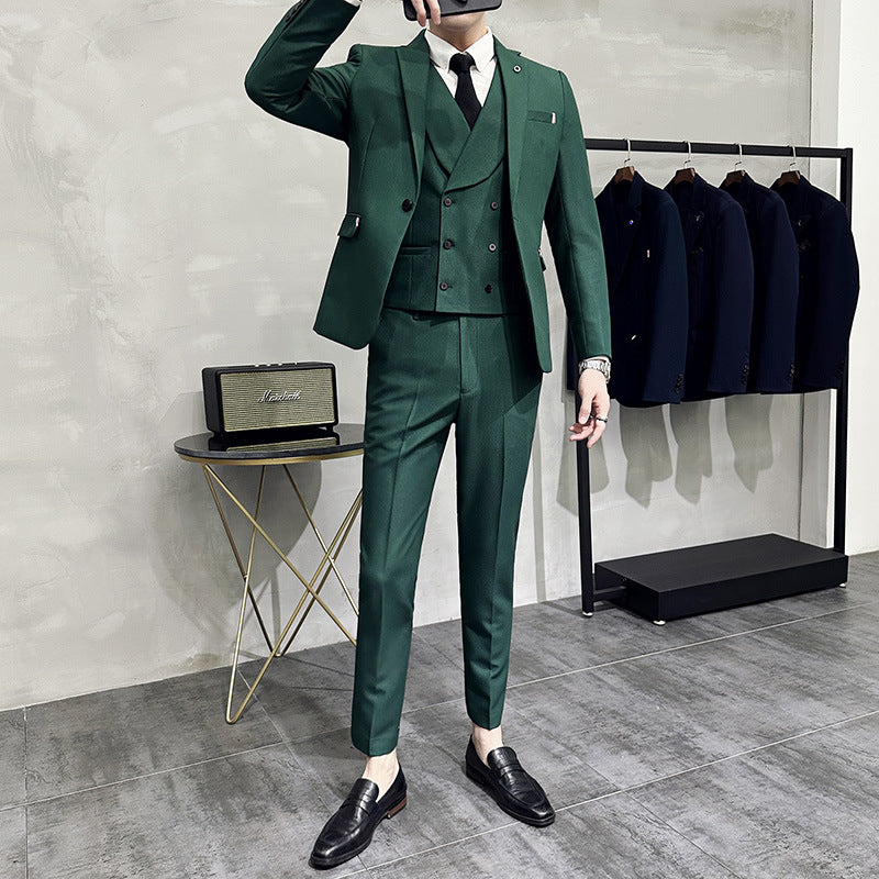 New British Style Suit Men's Suit Slim Fit Small Business Suit Business Formal Wear with Groom Wedding Suit Leisure Suit