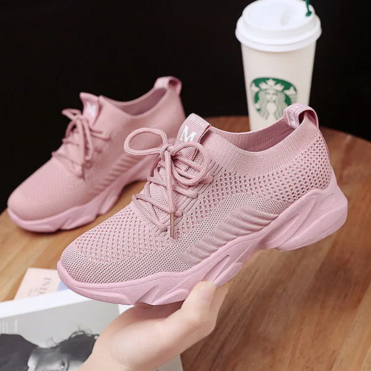 loveccr New Fashion Fly-Kit Mesh Women's Sneaker Women's Fashion Korean Casual Shoes Foreign Trade Wholesale Stall Wholesale Shoes