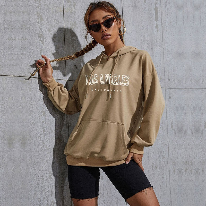 LOVECCR popular new autumn and winter leisure sports hoodie South East Asia New Popular trade women's letter-printed hooded sweater