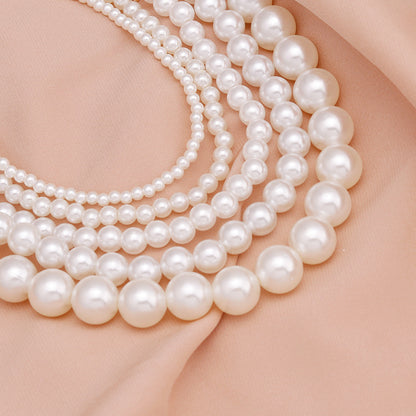 Cross-Border Ins Simple Fashion Imitation Pearl Single-Layer Necklace for Women Temperament Wild Necklace Clavicle Chain Jewelry Wholesale