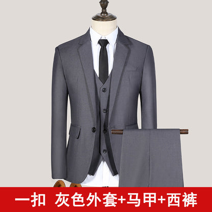 Spring and Summer Youth Slim Fit Suit Suit Men's Suit Men's Suits Three-Piece Wedding Dress Best Man Group Clothes