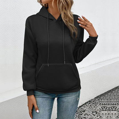 LOVECCR Hot autumn and winter new 2025 pocket hoodie   women's casual hooded pullover pocket sweater