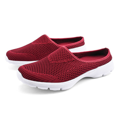 Slip-on Lazy Pump Half Slippers Women's Outdoor Summer Mesh Women's Walking Slippers