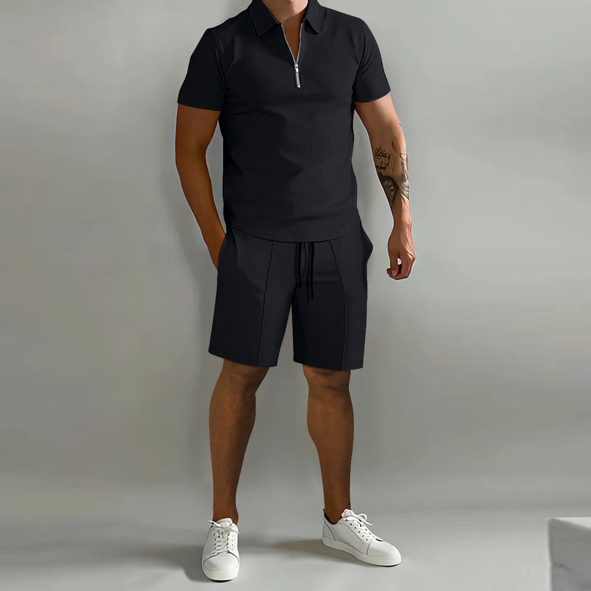 Summer    Cross Border Men's Clothing Polo Casual Loose Short Sleeves Shorts Sports Suit