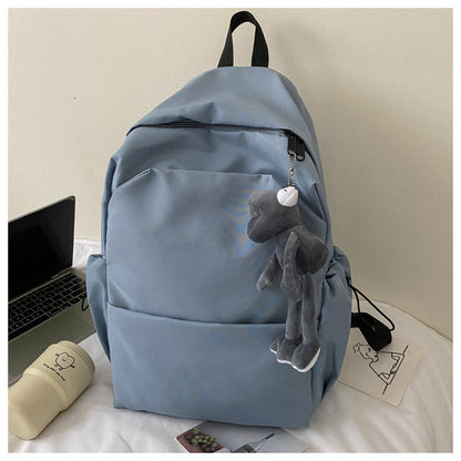 loveccr Mori Style Large Capacity Solid Color Backpack Men's Trendy Ins Korean Style All-Matching School Bag Female High School Student Campus Backpack