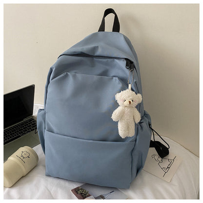 loveccr Mori Style Large Capacity Solid Color Backpack Men's Trendy Ins Korean Style All-Matching School Bag Female High School Student Campus Backpack