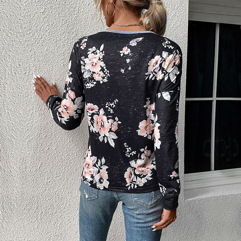 LOVECCR Hot new 2025 casual foreign trade women's  autumn long-sleeved color matching sweater women