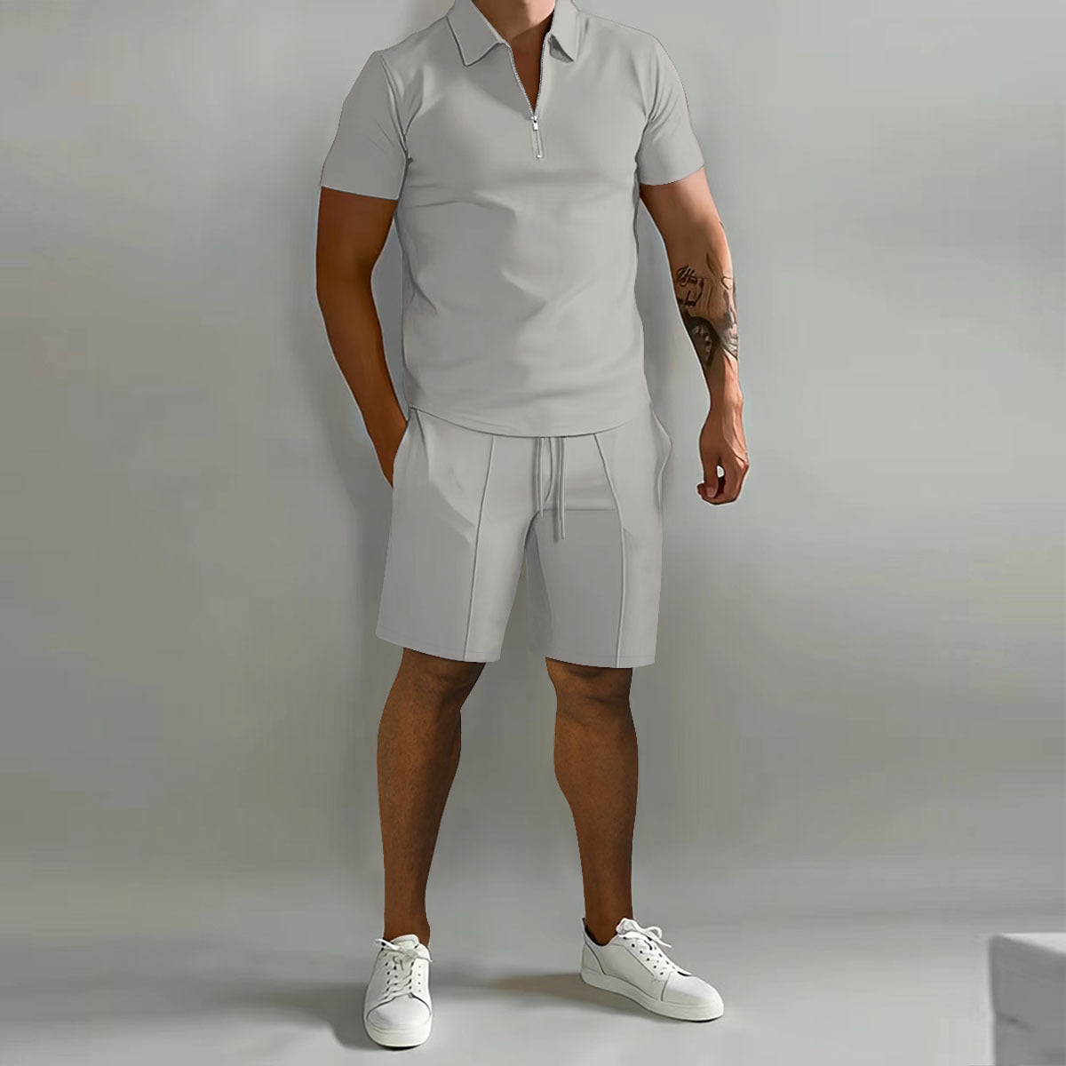 Summer    Cross Border Men's Clothing Polo Casual Loose Short Sleeves Shorts Sports Suit