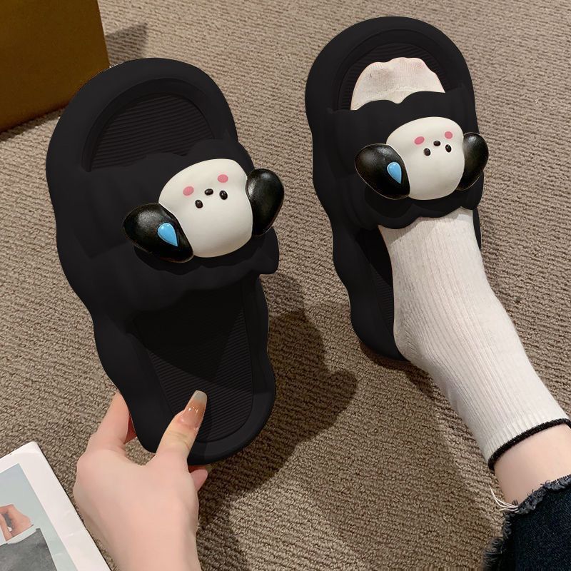 Women's Slippers Summer  Cartoon Cute Indoor Home Bath Non-Slip Deodorant Couples Sandals Outerwear Women