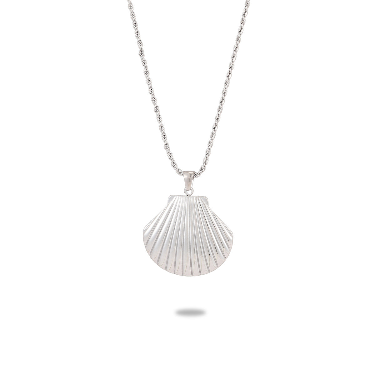 HOTan and NEWn New Marine Shell Pearl Titanium Steel Necklace Suit Combination Women's Affordable Luxury Fashion All-Match Stainless Steel Pendant