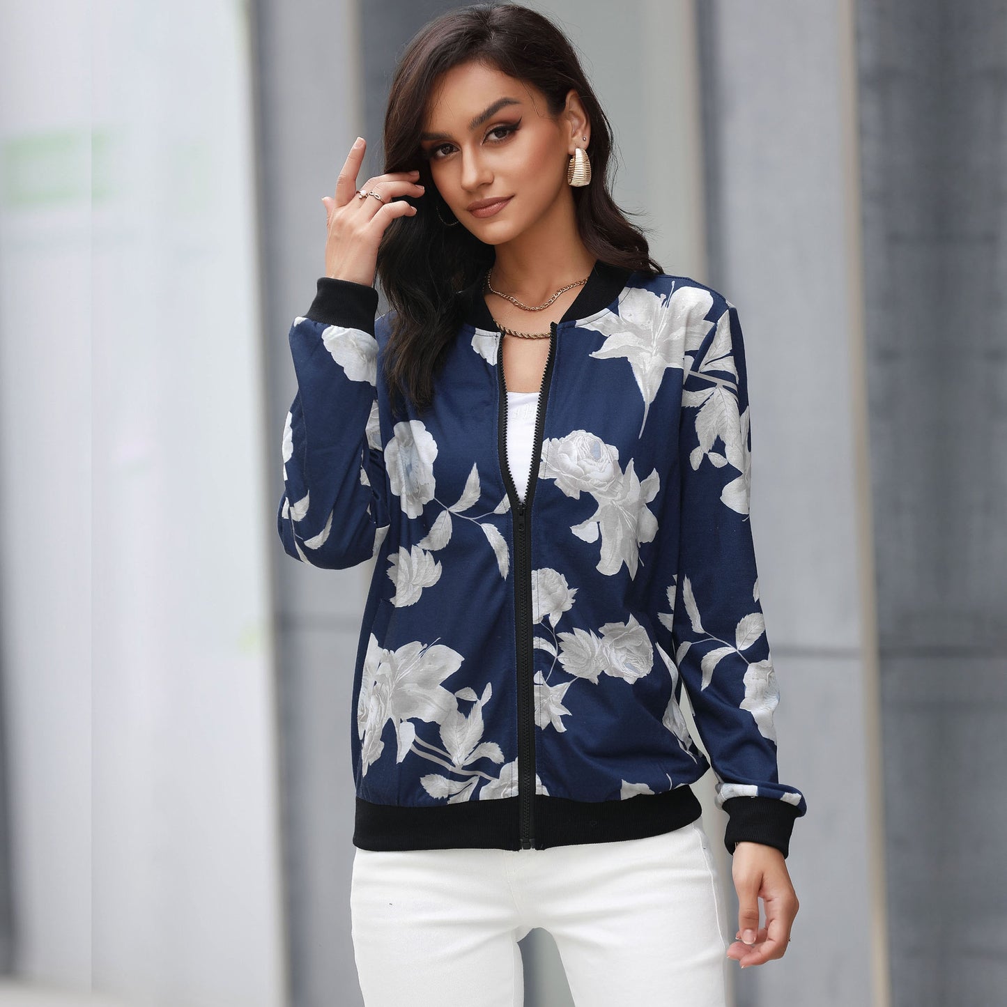 LOVECCR Hot autumn new baseball jacket 2025  trade women's retro printed zipper jacket