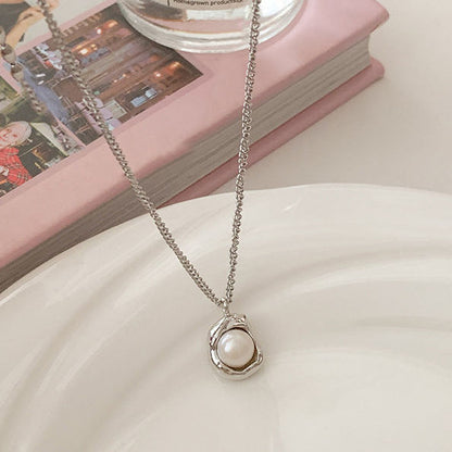 LOVECCR Light Luxury Minority Irregular Ins Water Drop Sterling Silver Necklace  New Simple Advanced Clavicle Chain Girlfriend Gifts