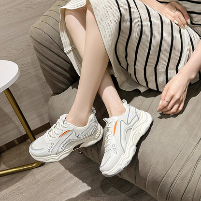 loveccr 24 New Dad Shoes Thick Bottom Breathable Leisure Mesh Shoes Foreign Trade Wholesale Trend Korean Low Top Sneaker Women