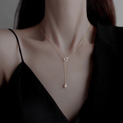 Light Luxury Minority Design Sense Calabash Pendent Necklace for Women  New Simple and Versatile Clavicle Chain Neck Chain Accessories