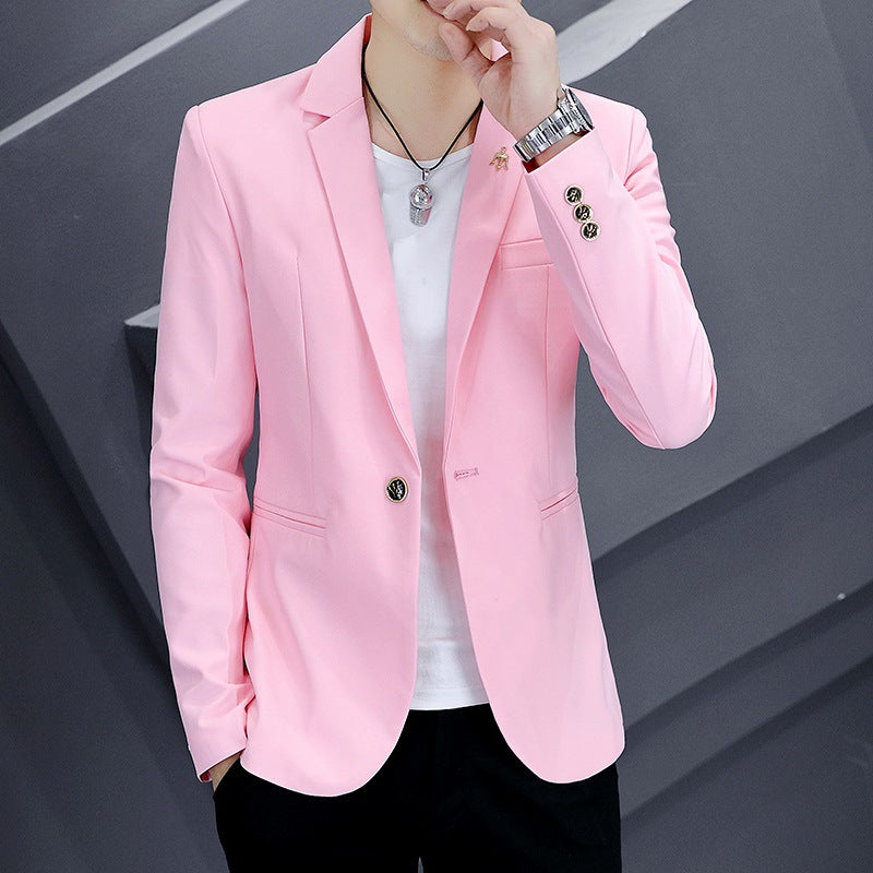 LOVECCR   Suit Men's One Suit Matching Summer Korean Style Trendy Fashion Dress 3/4 Sleeve Non-Ironing Casual Small Suit