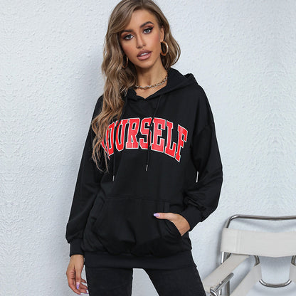 LOVECCR popular autumn new 2025 women's clothing college style hooded letter sweater  New Popular trade hoodie