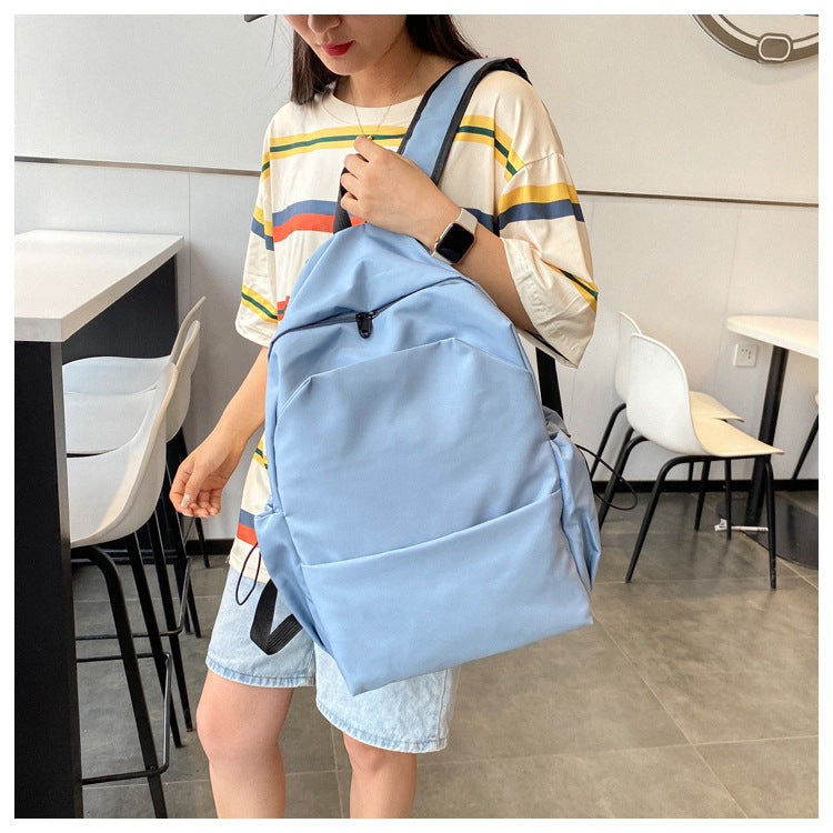 loveccr Mori Style Large Capacity Solid Color Backpack Men's Trendy Ins Korean Style All-Matching School Bag Female High School Student Campus Backpack