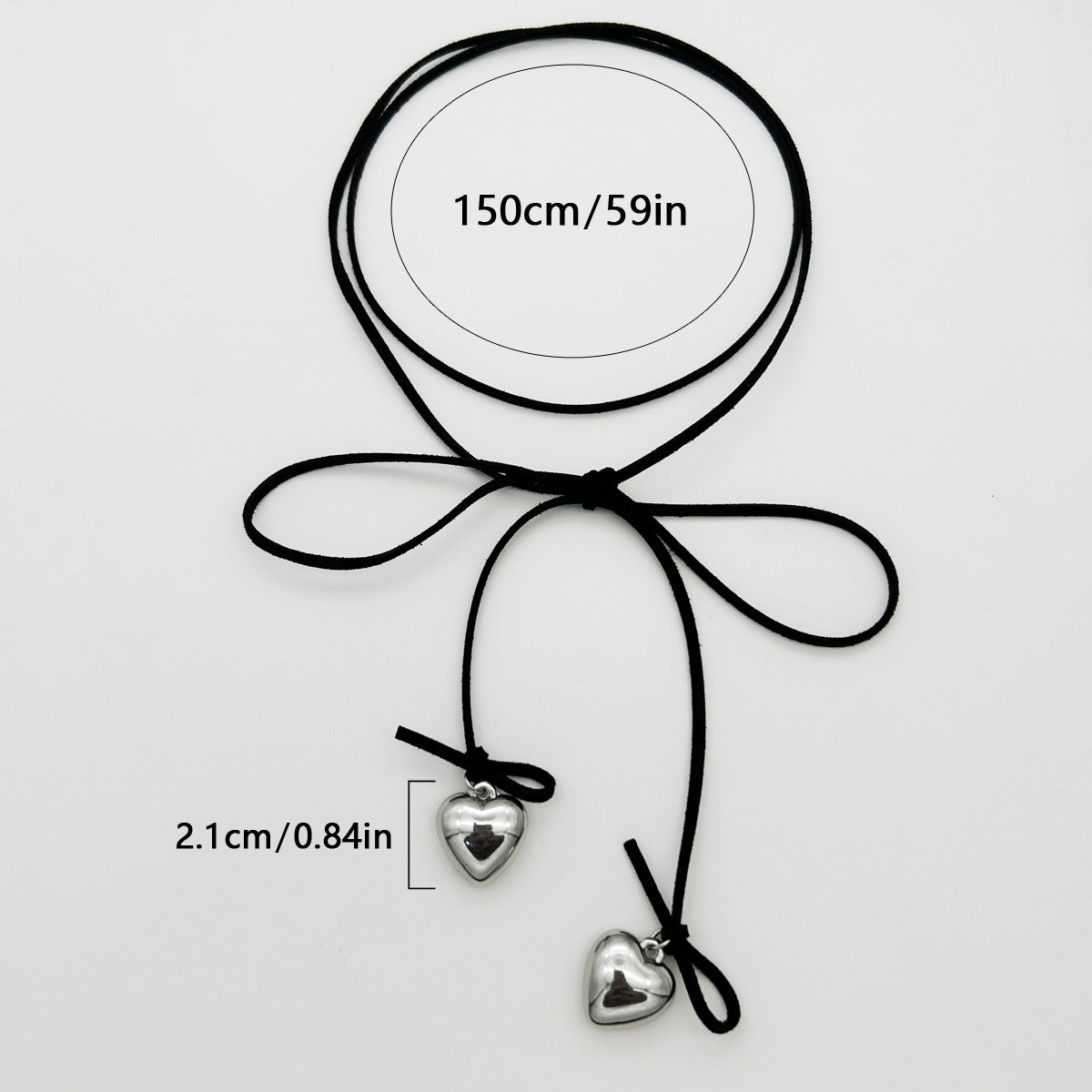 HOT and NEW Cross Border Necklace Adjustable Flanelle Rope Choker Female Simple Personality Heart Love Heart Pendant Necklace Wholesale