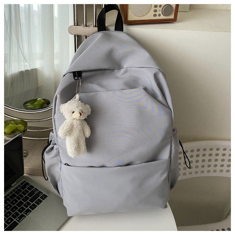 loveccr Mori Style Large Capacity Solid Color Backpack Men's Trendy Ins Korean Style All-Matching School Bag Female High School Student Campus Backpack