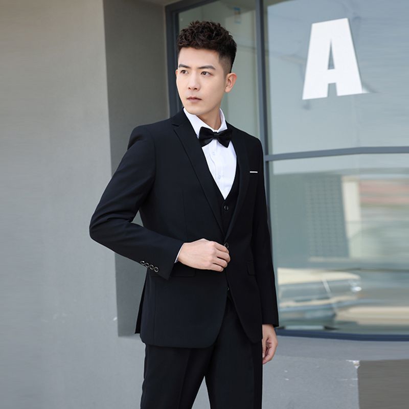 LOVECCR   Suit Suit Men's Three-Piece Suit Business Formal Wear Professional Casual Small Suit Slim Best Man Groom Wedding Suit