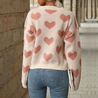 LOVECCR New new products popular autumn and winter 2025 Popular trade love warm knitted sweater Popular trade Christmas thickened sweater