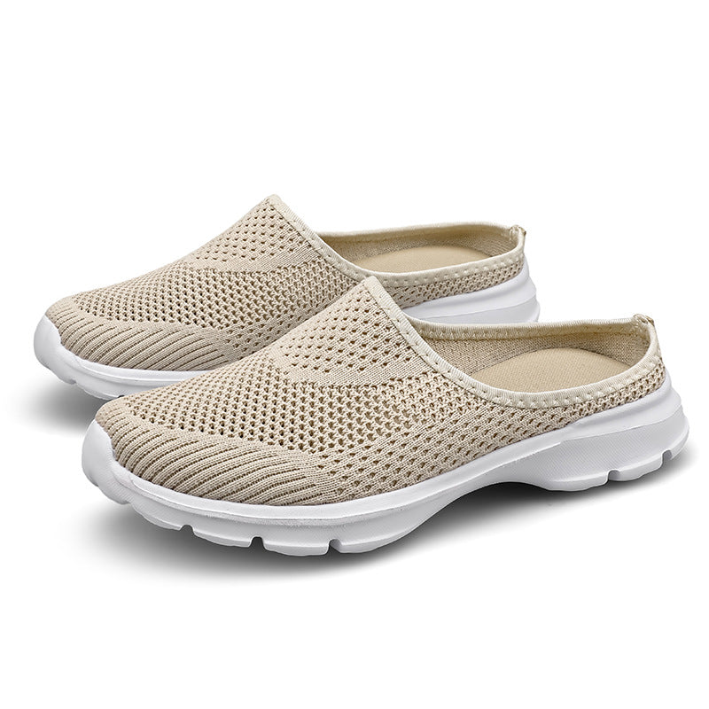 Slip-on Lazy Pump Half Slippers Women's Outdoor Summer Mesh Women's Walking Slippers