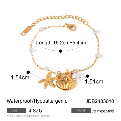 LOVECCR New Marine Series Pearl Accessories New  Cross Border Fashion All-Match Starfish Shell Necklace Ornament