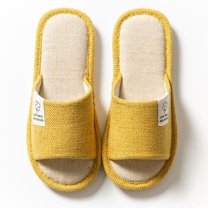 Spring and Summer New Linen Slippers Indoor Home Leisure Non-Slip Couple Slippers Home Women's Slippers Wholesale