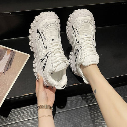 loveccr Tire Men's and Women's Same Style Sports Shoes Women's  New All-Match Casual Thick Bottom Increased Durian Dad Shoes Women's