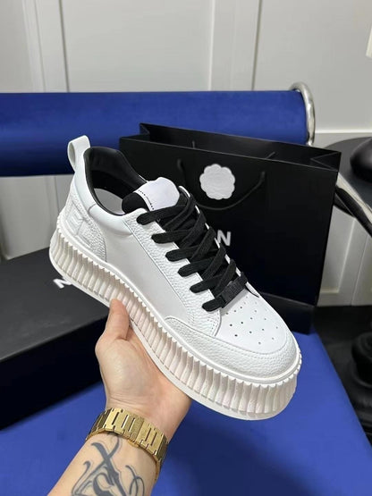 loveccr New Classic Style Panda Sneakers Biscuit Shape Shoes Women's Thick Bottom Platform Height Increasing Insole Sports Casual White Shoes