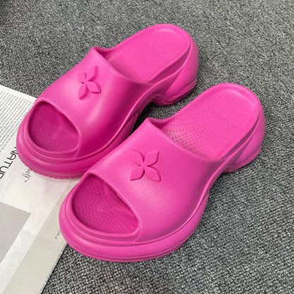 Cruciate Flower Platform Slippers Women's Summer Wear  New Eva Deodorant Increased Casual All-Matching Fashion 7cm