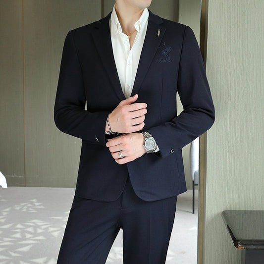 LOVECCR  Suit Suit Two-Piece Men's Suit Fashion Slim Fit Small Suit Suit Cross-Border Wedding Wedding Best Man Dress