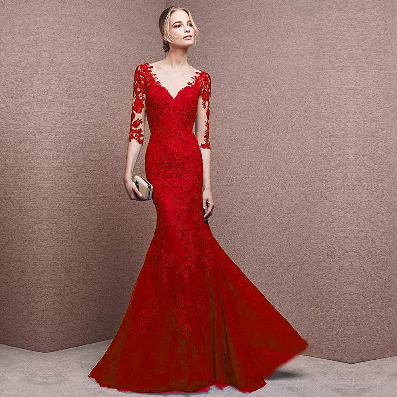 LOVECCR  Evening Dress for Women 2022 New Simple and Elegant Dinner Party Host Dress Elegant Long Slimming Gorgeous Queen