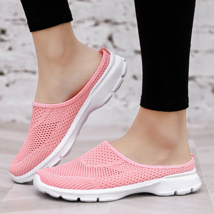 Slip-on Lazy Pump Half Slippers Women's Outdoor Summer Mesh Women's Walking Slippers