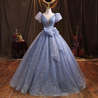 LOVECCR Blue Evening Dress for Women  New Elegant Ladies Banquet Performance Host Art Exam Vocal Dress Slimming