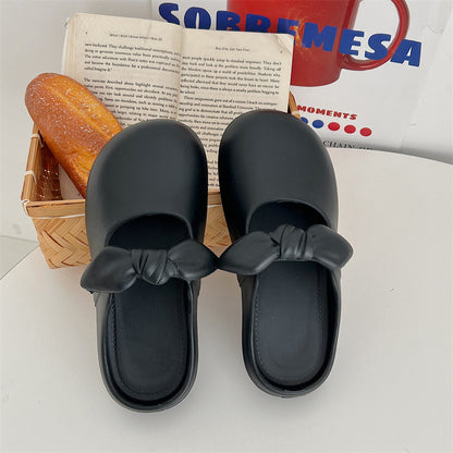 Closed-Toe Slippers Women's Summer Cute Soft Bottom Non-Slip Korean Style Student Fashion All-Match Outdoor Beach round Toe Slippers Women