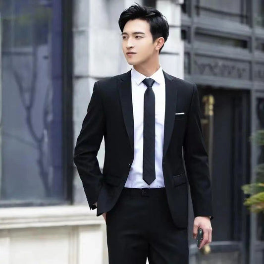 LOVECCR   Men's Spring and Autumn Suit Suit Men's Korean Style Slim Fit Business Formal Suit Men's Three-Piece Wedding Bridesmaid Dress