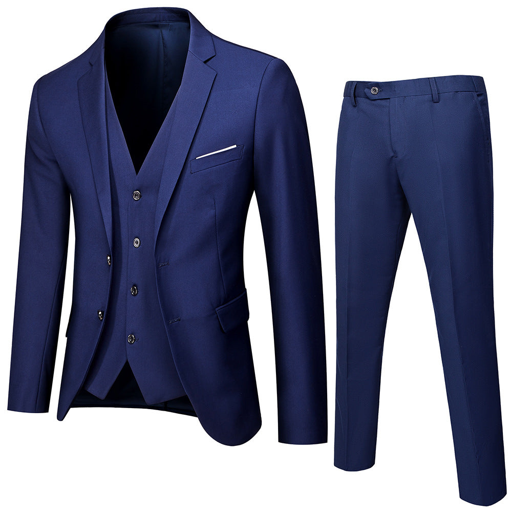 Suit Suit Men's Three-Piece Suit Business Casual Suit Business Clothing Groomsman Suit Groom Wedding Suit Summer